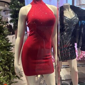 Guess by Marciano Red Studded Mini Dress
